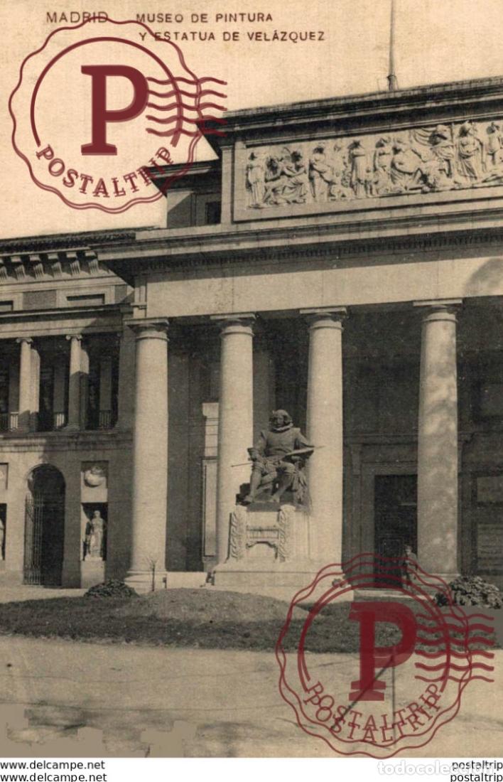 Postales: Madrid - Museo de Pintura y estatua de Vel&aacute;zquez Espa&ntilde;aSpain