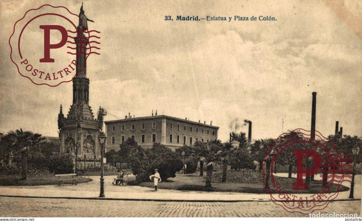 Postales: MADRID. ESTATUA DE COLON. LACOSTE.