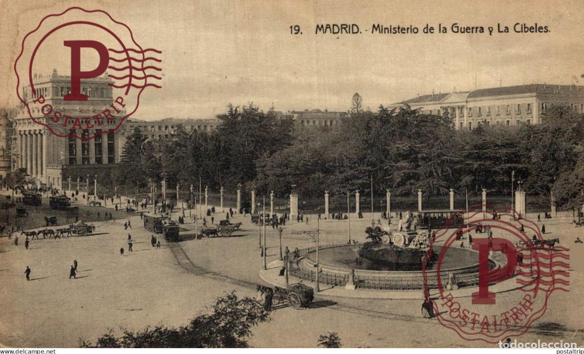 Postales: MADRID. MINISTERIO DE LA GUERRA Y LA CIBELES.