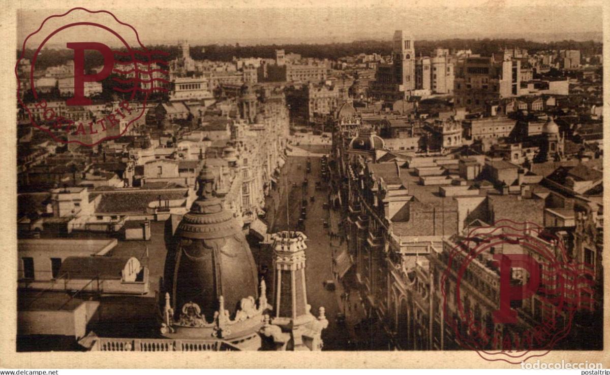 Postales: MADRID. VISTA DESDE LA TELEFONICA. PUBLI. HOTEL REGINA