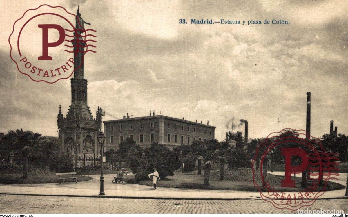 Postales: MADRID. ESTATUA Y PLAZA DE COLON.