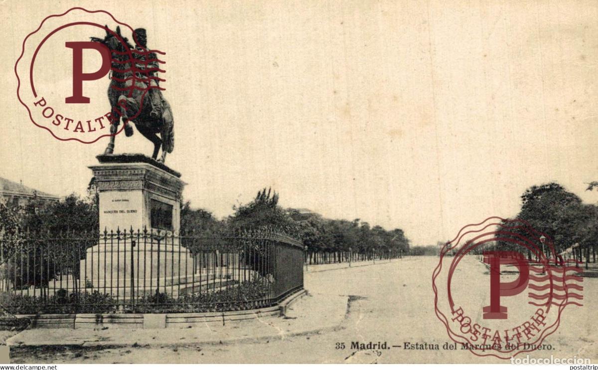 Postales: MADRID. ESTATUA DEL MARQUES DEL DUERO.