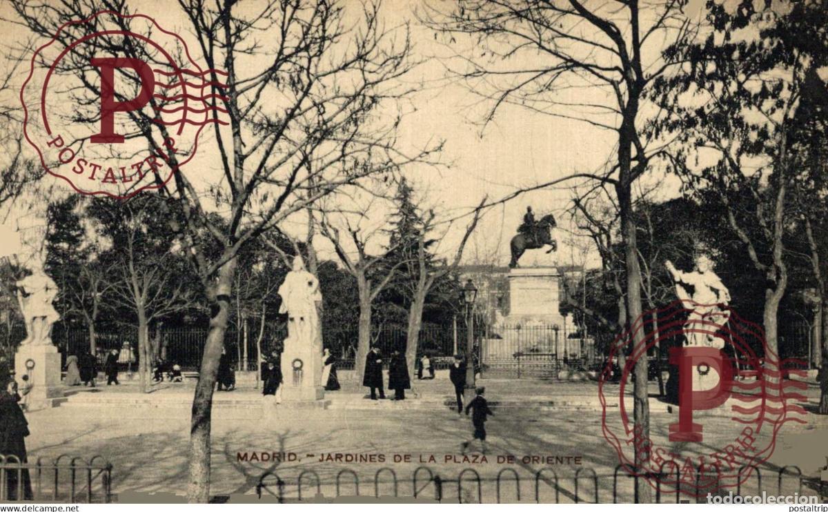 Postales: MADRID. JARDINES DE LA PLAZA DE ORIENTE.