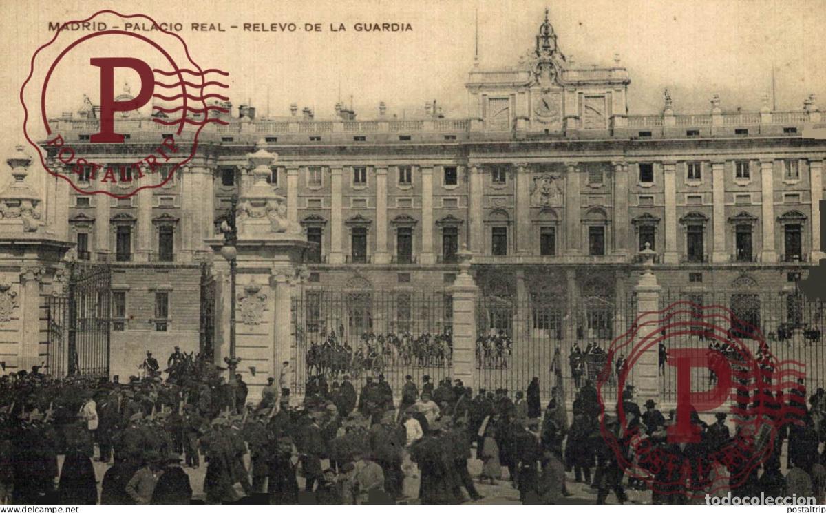 Postales: MADRID. PALACIO REAL. RELEVO DE LA GUARDIA.