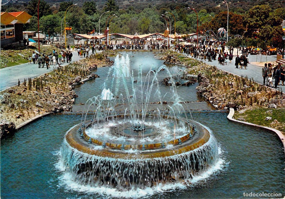 Postales: Postal de Madrid, Parque de Atracciones con fuente