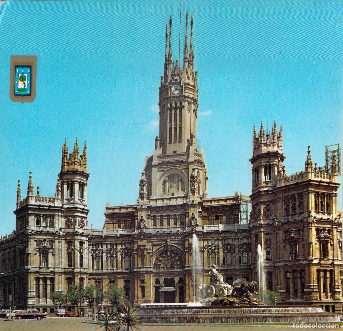 Postales: Postal de Madrid Palacio de Comunicaciones y Plaza de Cibeles