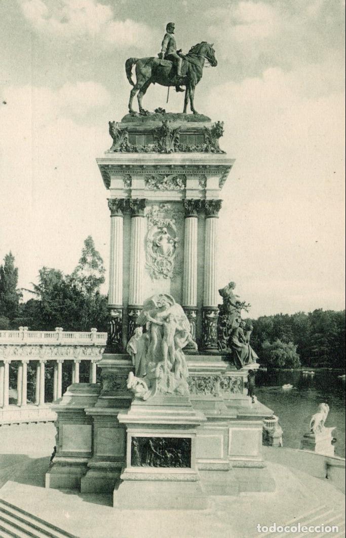 Postais: BONITA POSTAL - MADRID - PARQUE DEL RETIRO - MONUMENTO A ALFONSO XII - GRAFOS