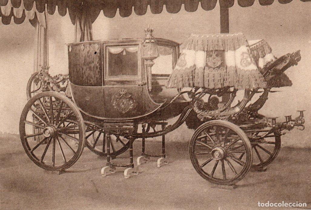 Postales: BONITA POSTAL - MADRID - PALACIO REAL - CABALLERIZAS - CARROZA DE GALA DE ISABEL II - GRAFOS