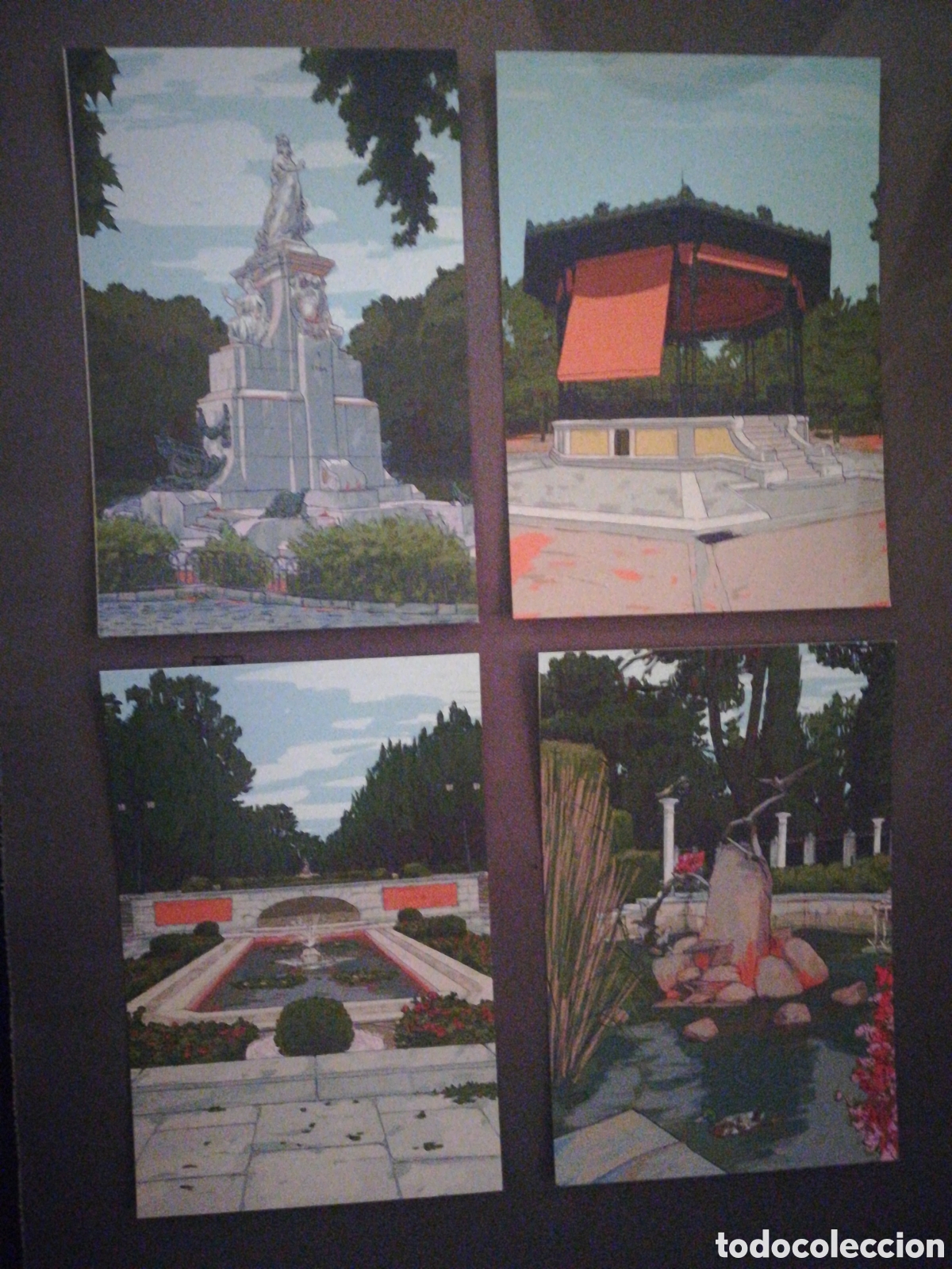 Postales: Conjunto de 4 tarjetas postales de El Retiro