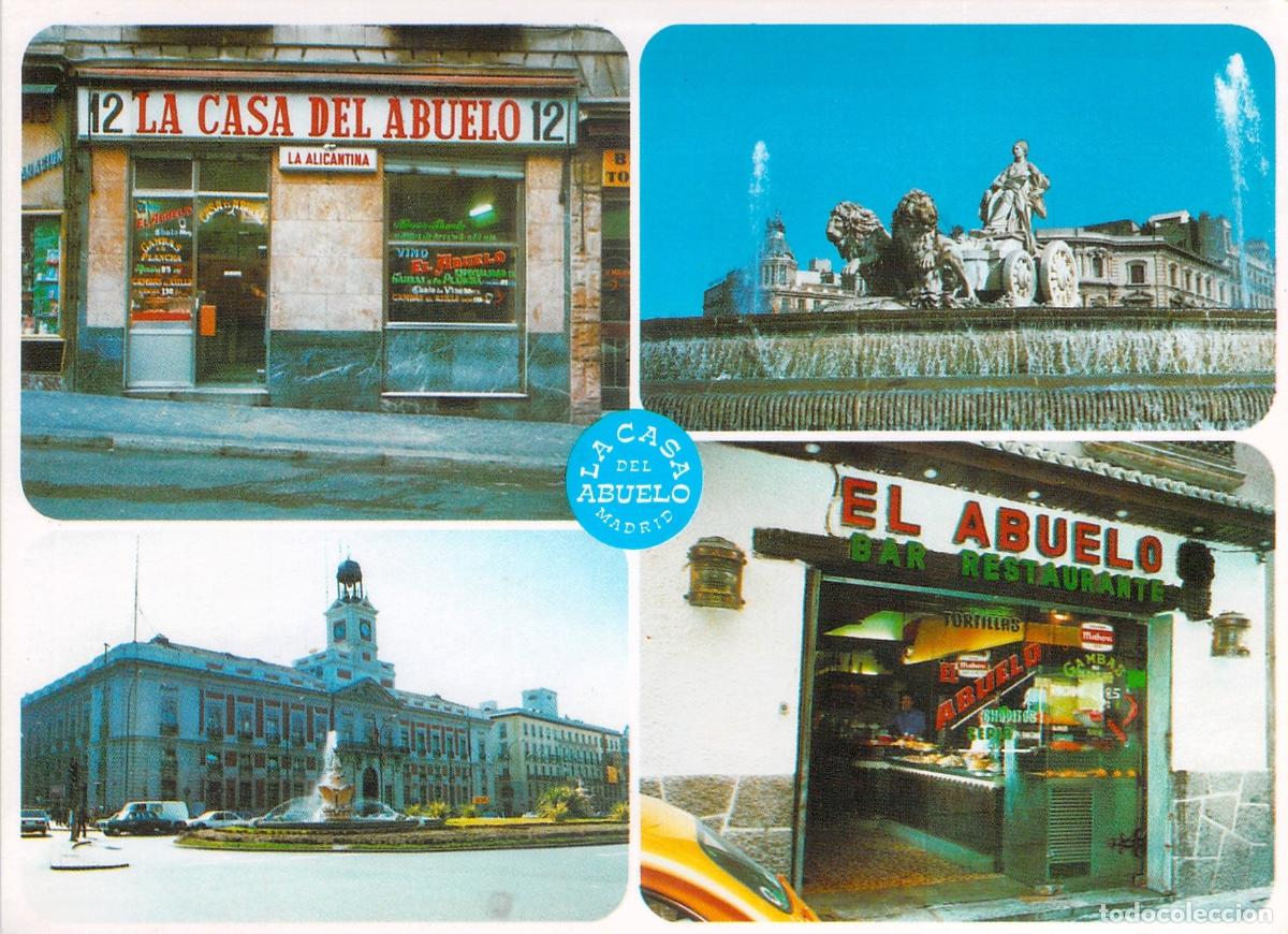Postales: Postal de Madrid con Vistas del Bar La Casa del Abuelo y Monumentos