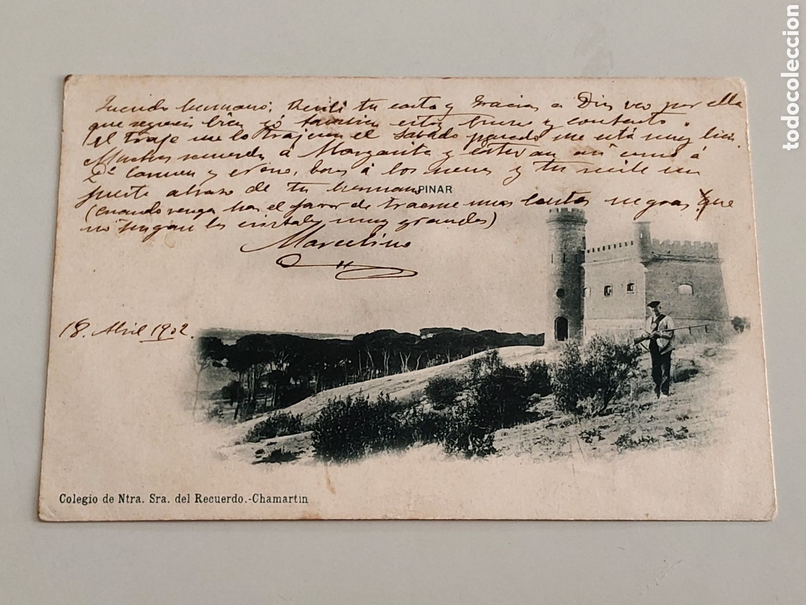 Postales: Tarjeta postal Colegio de Nuestra se&ntilde;ora del recuerdo Chamart&iacute;n Pinar 1902