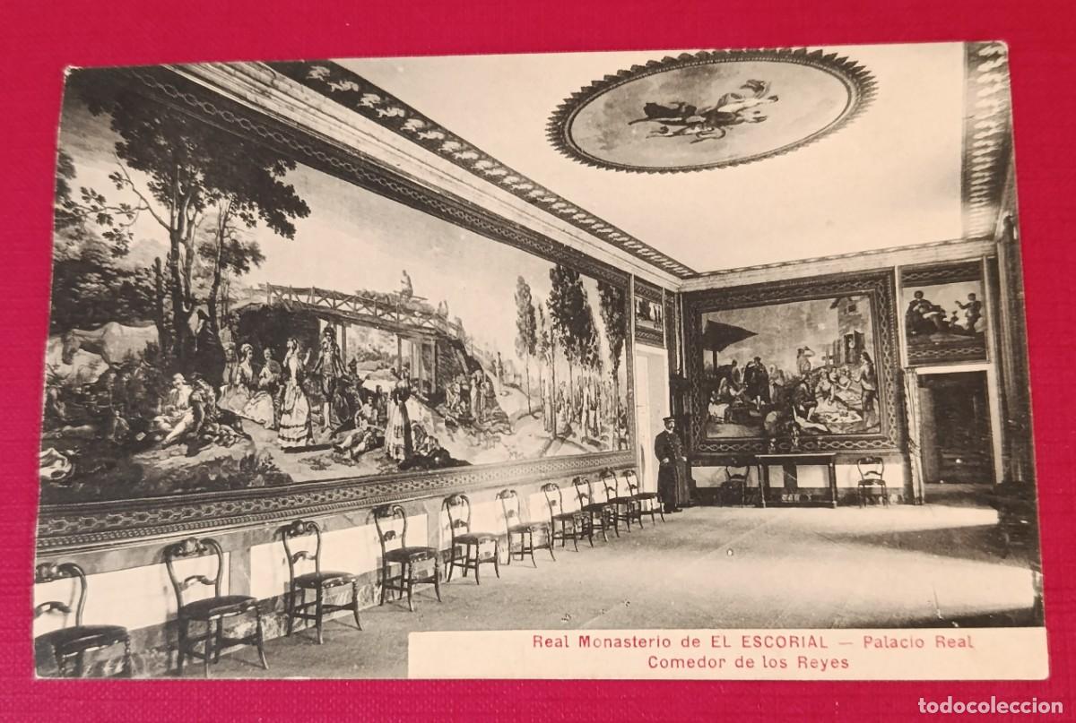 Postales: TARJETA POSTAL COMEDOR DE LOS REYES - MONASTERIO DEL ESCORIAL 1913 - MORA Y HERMANOS