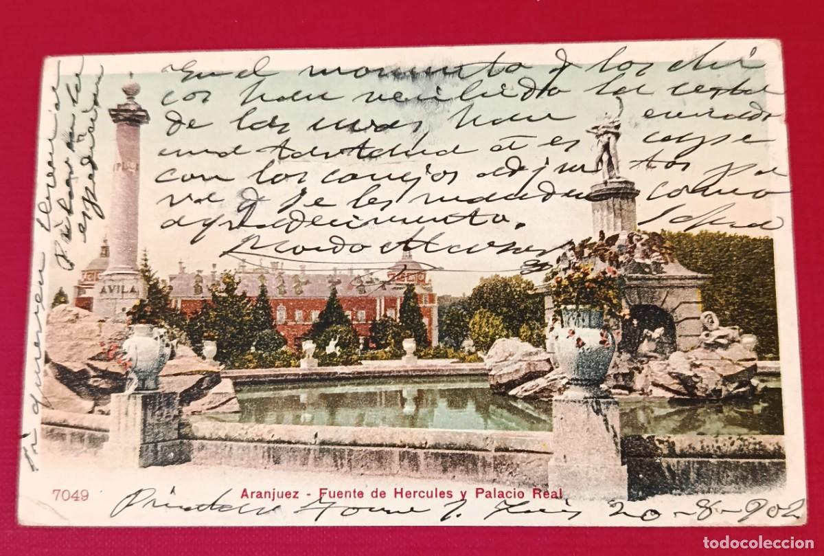 Postales: TARJETA POSTAL FUENTE DE H&Eacute;RCULES - PALACIO REAL - ARANJUEZ 1902