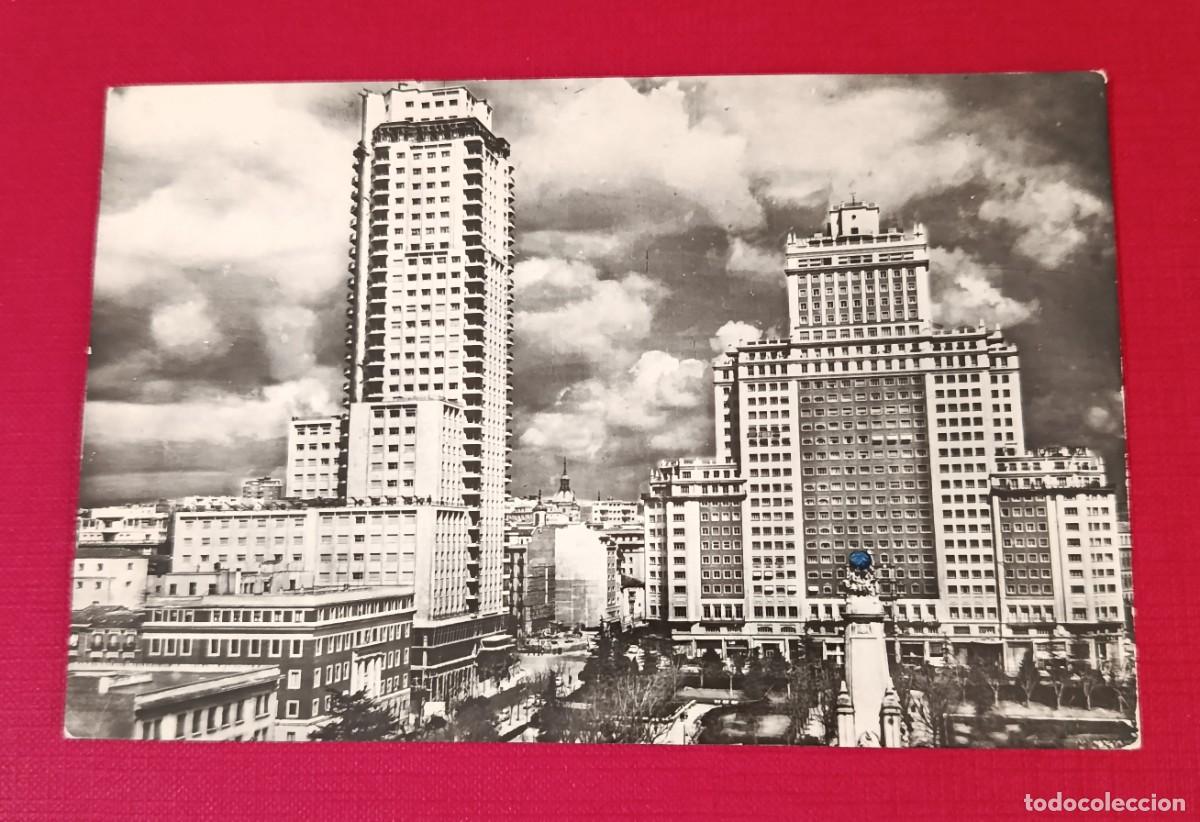 Postales: POSTAL FOTOGRAFICA PLAZA DE ESPA&Ntilde;A - TORRE MADRID 1960