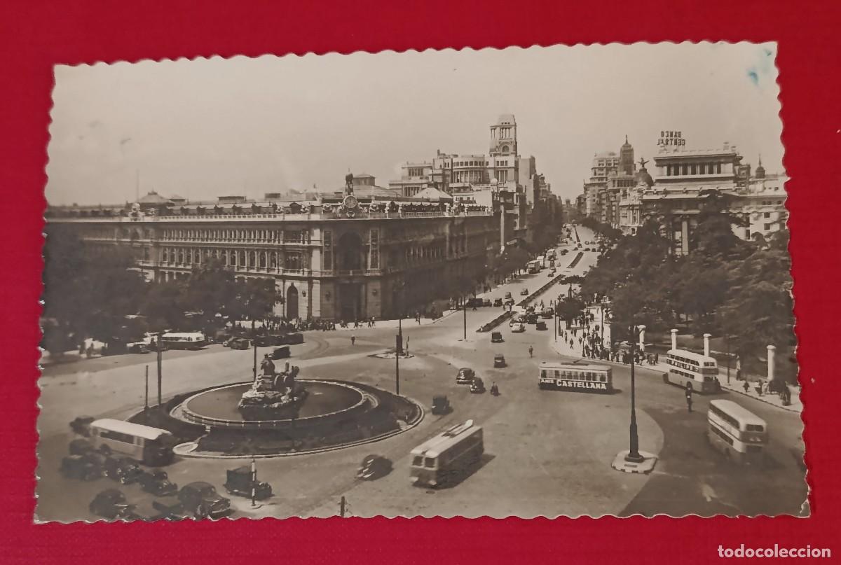 Postales: TARJETA POSTAL PLAZA CIBELES - CALLE ALCAL&Aacute; - MADRID 1950 - GARRABELLA