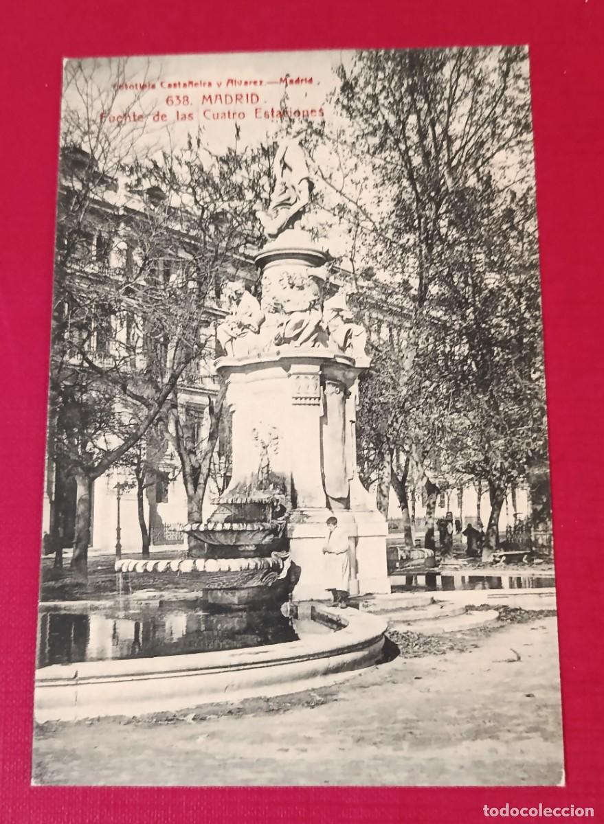 Postales: TARJETA POSTAL FUENTE DE LAS CUATRO ESTACIONES - MADRID 1910 - CASTA&Ntilde;EIRA Y ALVAREZ