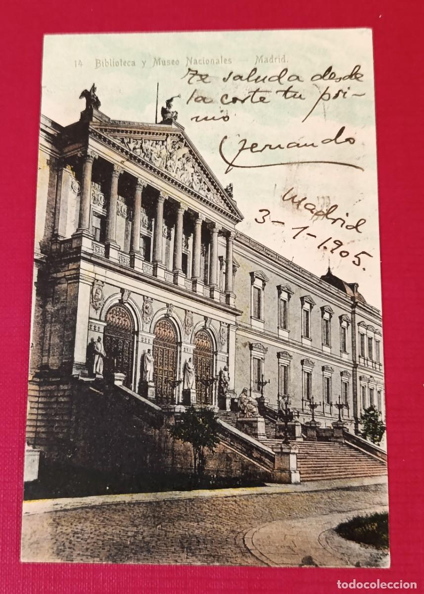 Postales: TARJETA POSTAL BIBLIOTECA Y MUSEO NACIONAL - MADRID 1905 -