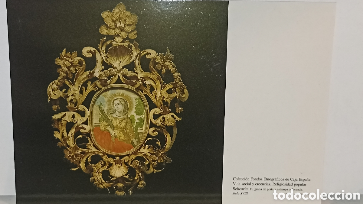 Postales: Mint collection fondos etnogr&aacute;ficos de caja Espa&ntilde;a arelicario filigrana de plata y estampa coloreada