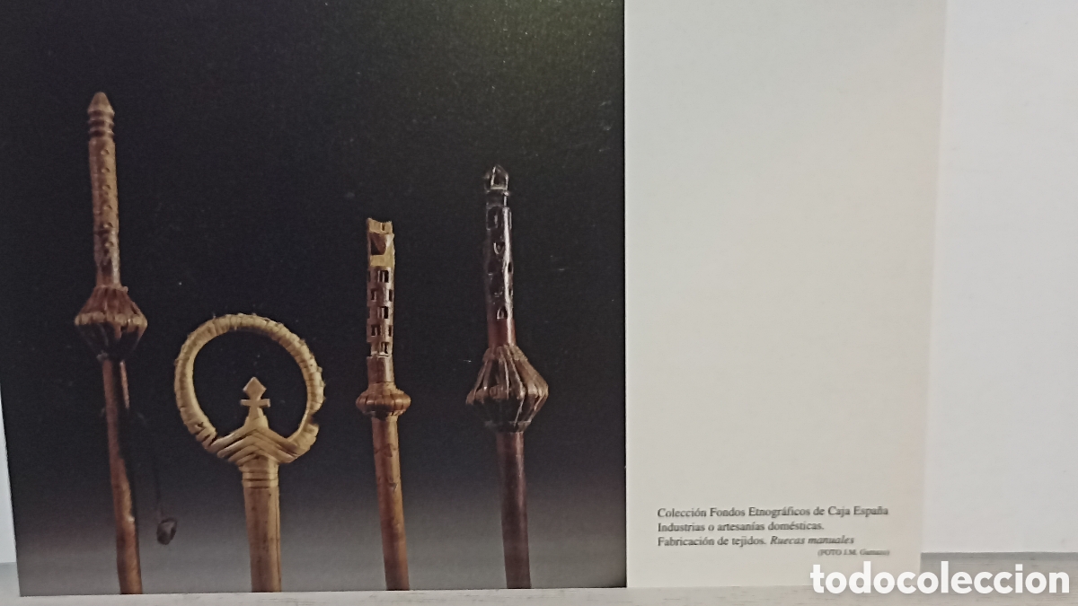 Postales: Mint colecci&oacute;n fondos etnogr&aacute;ficos de caja Espa&ntilde;a fabricaci&oacute;n de tejidos ruecas manuales