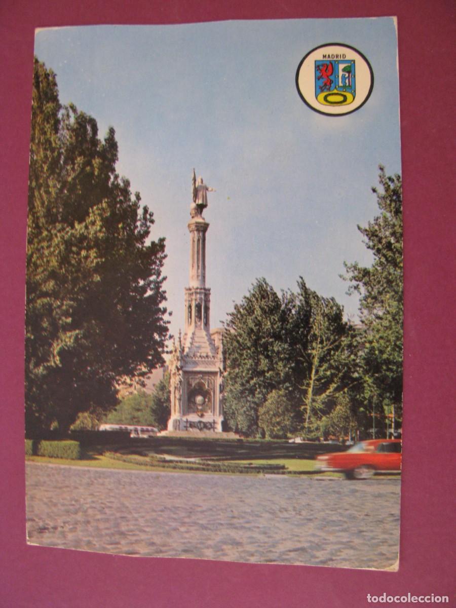 Postales: POSTAL DE MADRID. MONUMENTO A COLON. BERGAS. CIRCULADA 1970