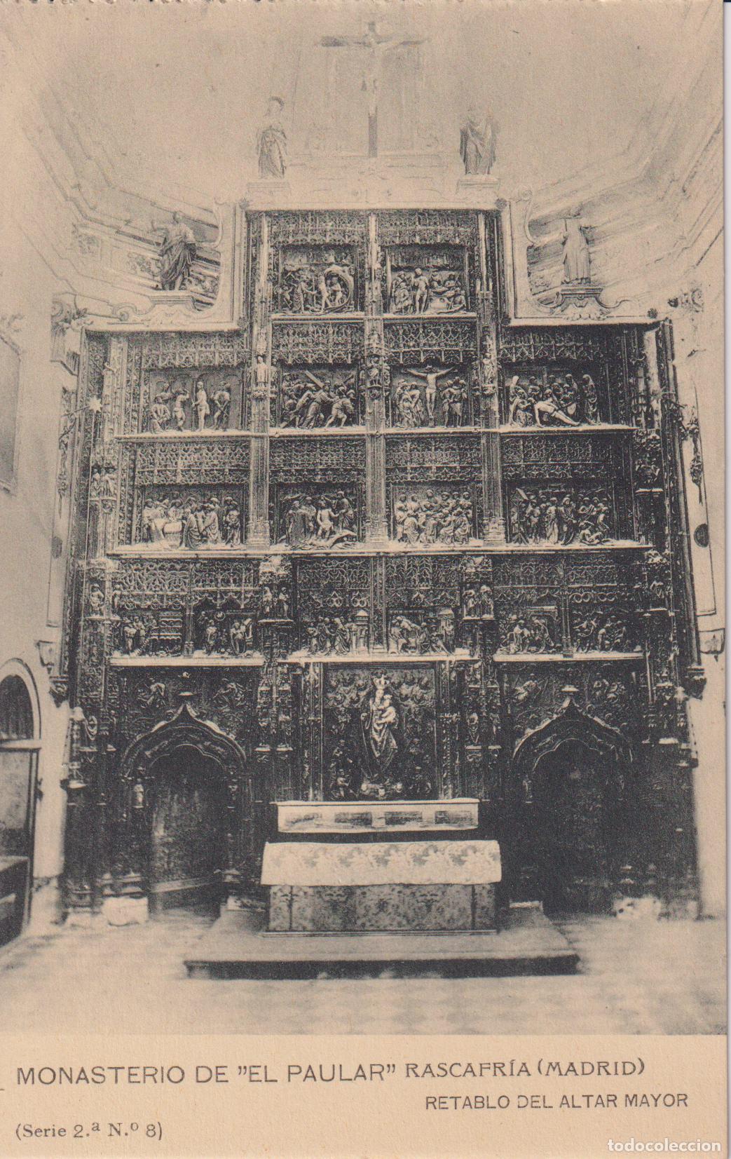 Postales: RASCAFRIA (MADRID) MONASTERIO DE EL PAULAR &ndash; RETABLO DEL ALTAR MAYOR &ndash; F.HAUSER Y MENET N&ordm;8 &ndash; S/C