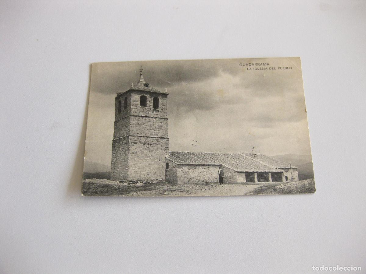 Postales: TARJETA POSTAL DE LA IGLESIA DEL PUEBLO DE GUADARRAMA. CIRCULADA 1911