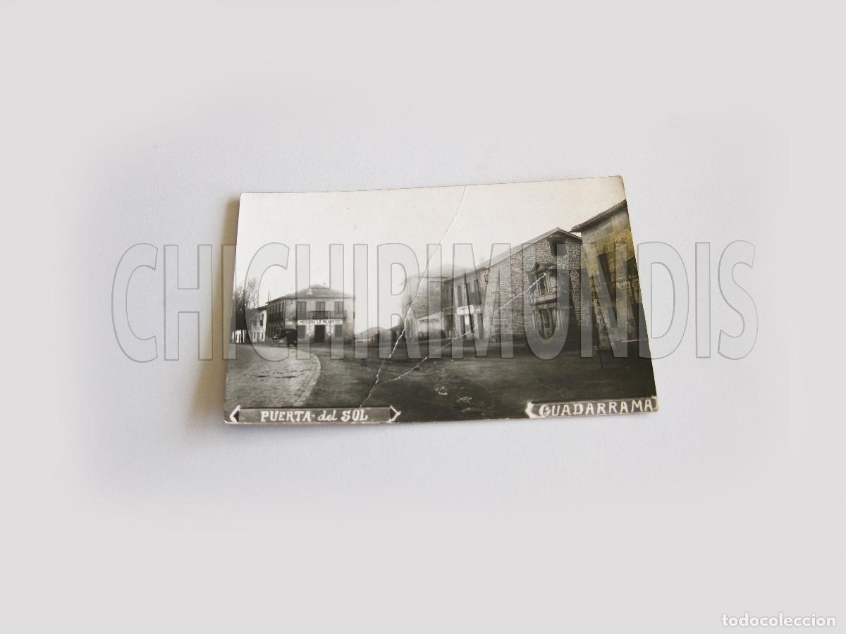 Postales: ANTIGUA TARJETA POSTAL FOTOGR&Aacute;FICA DE LA PUERTA DEL SOL DE GUADARRAMA. MADRID