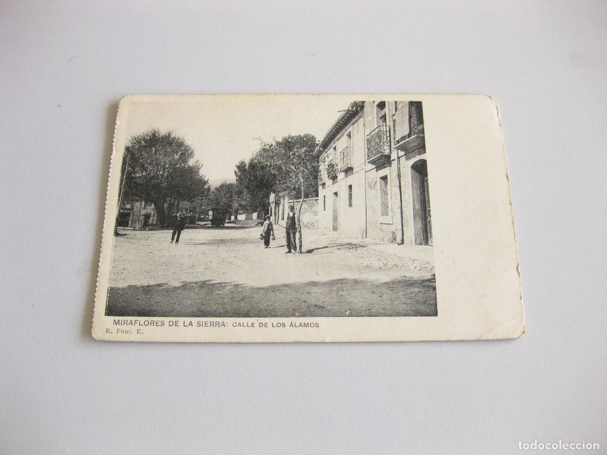 Postales: TARJETA POSTAL DE MIRAFLORES DE LA SIERRA. CALLE DE LOS &Aacute;LAMOS. SIN CIRCULAR. IRIS. R. FONT. E.