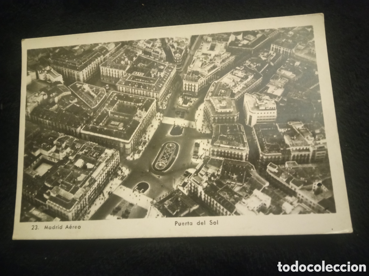 Postales: Antigua postal fotogr&aacute;fica, Madrid a&eacute;reo, Puerta del Sol