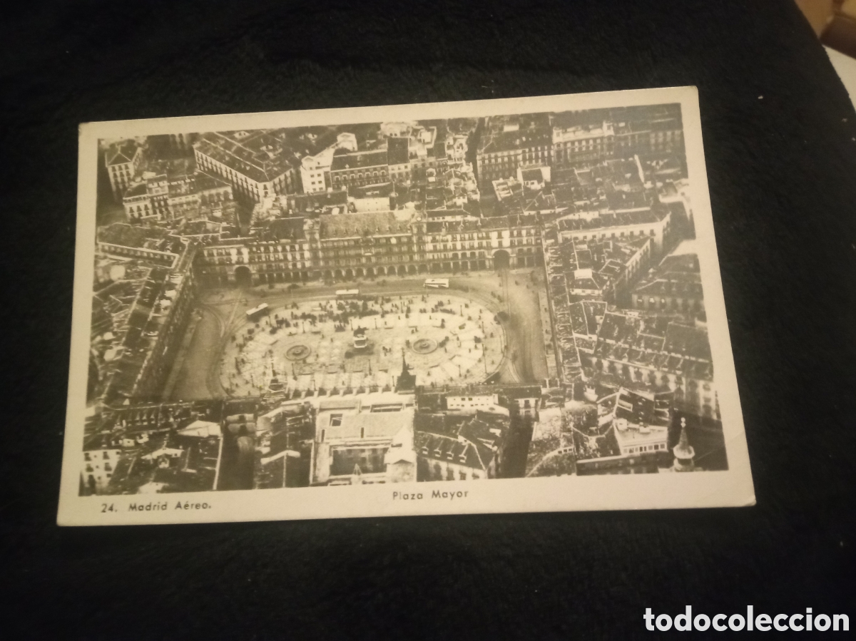 Postales: Antigua postal fotogr&aacute;fica, Madrid a&eacute;reo, Plaza Mayor