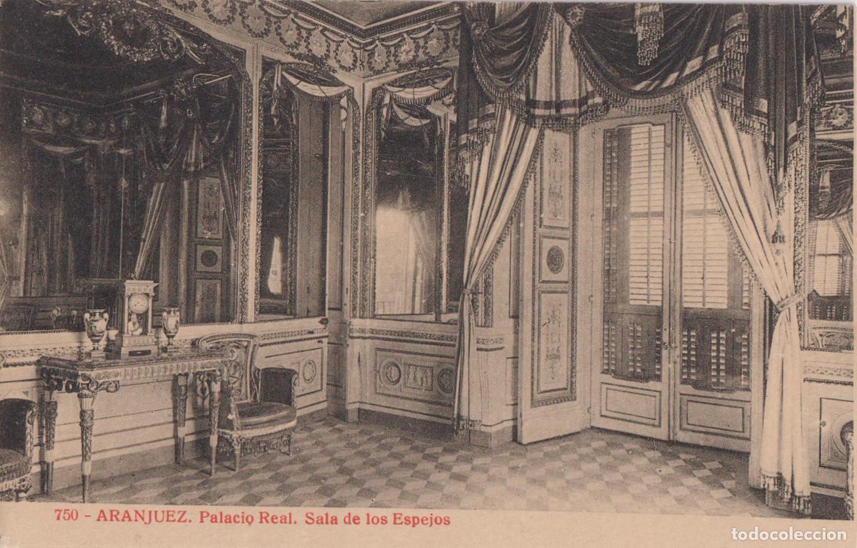 Postales: ARANJUEZ, PALACIO REAL, SALA DE LOS ESPEJOS - JOYAS DE ESPA&Ntilde;A ALMIRALL - CIRCULADA 1948