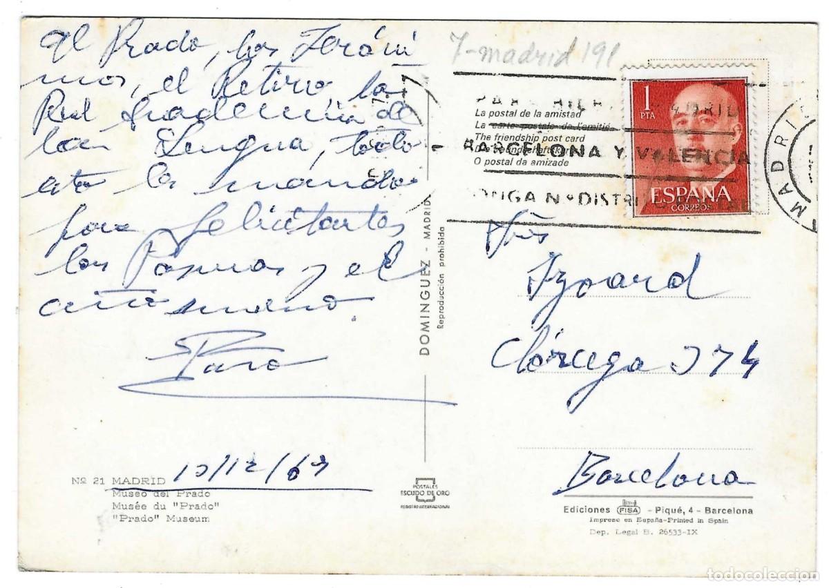 Postales: Postal Madrid. Museo del Prado. ref. 7-madrid191 - Foto 2
