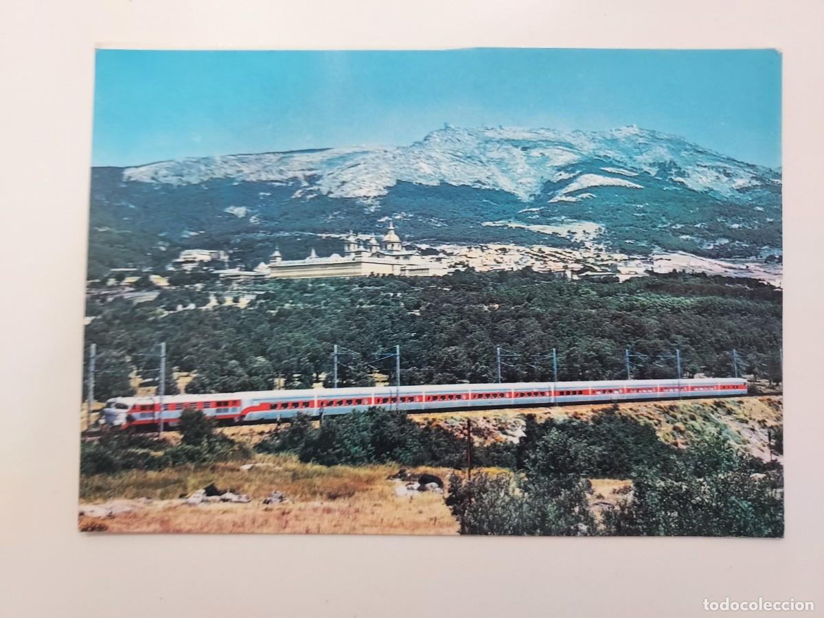 Postales: POSTAL EL ESCORIAL TREN TALGO VIRGEN DE LA PALOMA PANORAMICA MONASTERIO. 1971. SIN CIRCULAR