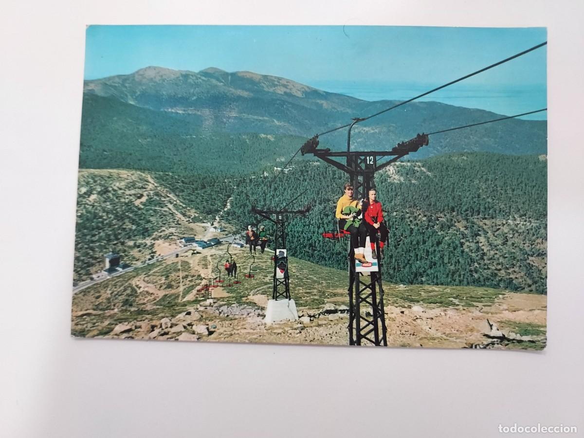 Postales: POSTAL PUERTO DE NAVACERRADA PICO LOS COGORROS HOTEL AVIACION TELESILLA. 1965. CIRCULADA. MADRID