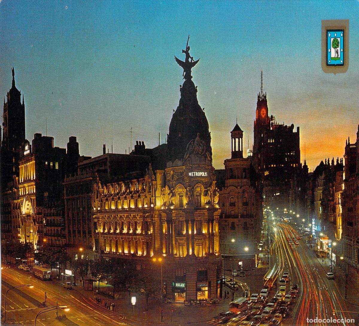Postales: Postal de la Gran V&iacute;a en Madrid, Edificio Metr&oacute;polis - Foto 1
