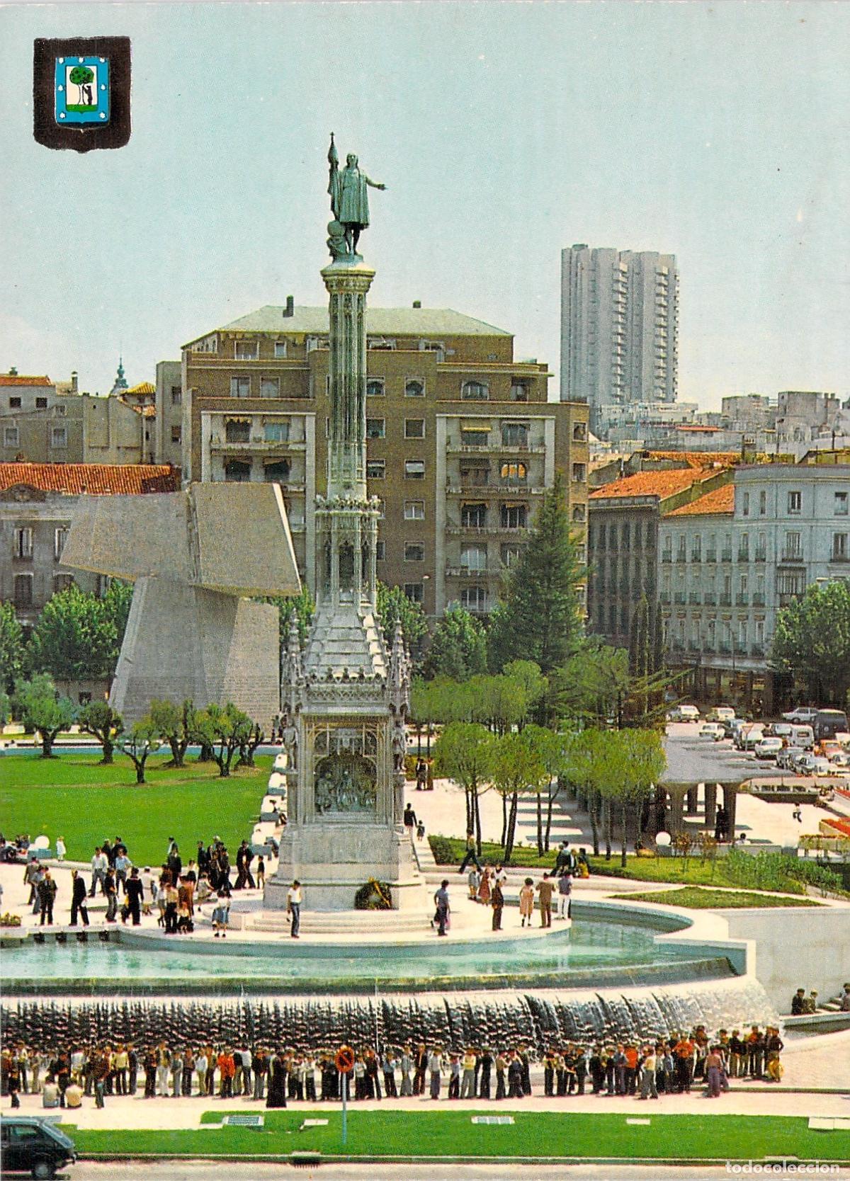 Postales: Postal de la Plaza de la Hispanidad Col&oacute;n en Madrid