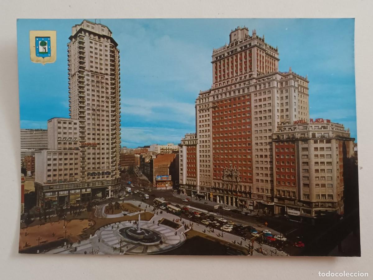 Postales: MADRID. PLAZA DE ESPA&Ntilde;A. FUENTE (1969) - FRANQUEO - ESCUDO DE ORO