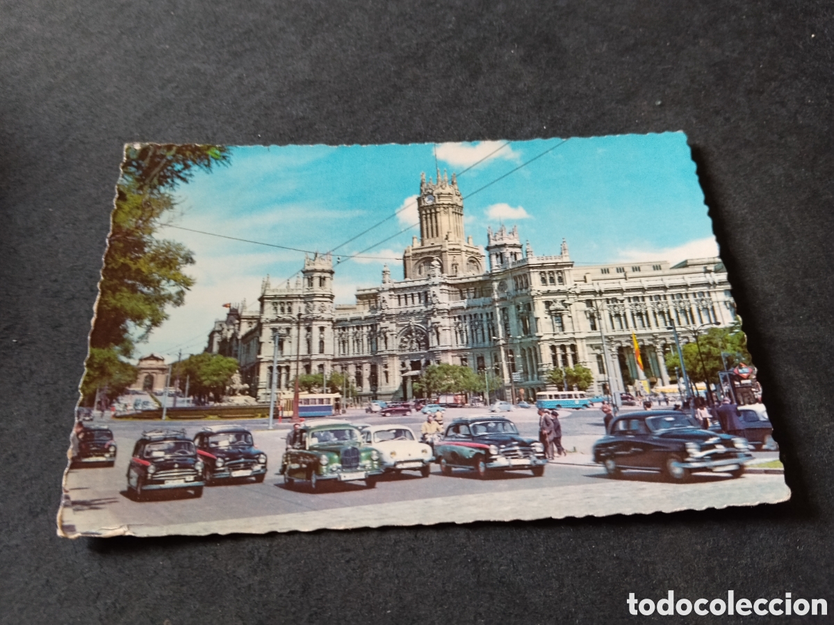 Postales: Postal Madrid coches de &eacute;poca a&ntilde;os 60