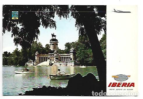 Postales: PARQUE DEL RETIRO.- PUBLICIDAD DE IBERIA.-MADRID