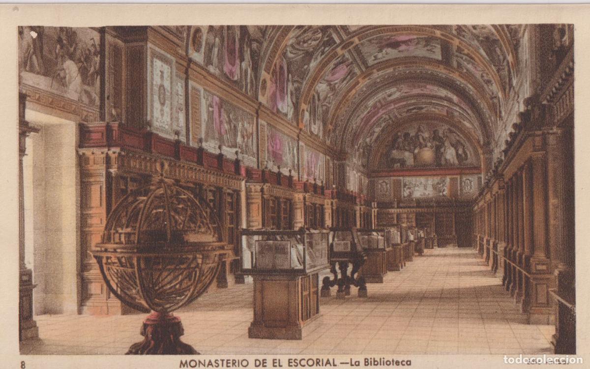 Postales: MONASTERIO DE EL ESCORIAL, LA BIBLIOTECA - EDICIONES ARRIBAS N&ordm;8 - S/C