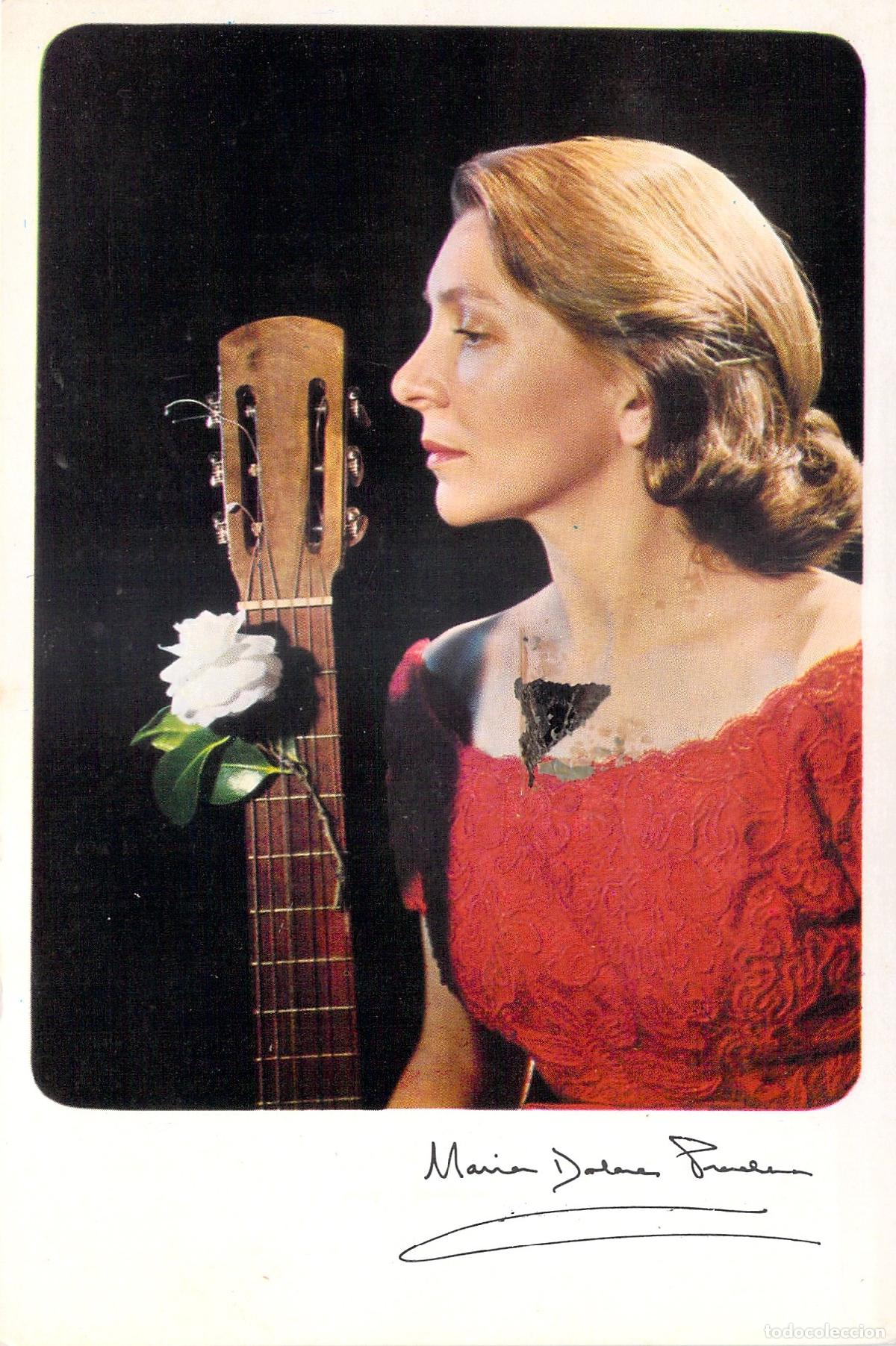 Postales: Postal de Mar&iacute;a Dolores Pradera con Discograf&iacute;a
