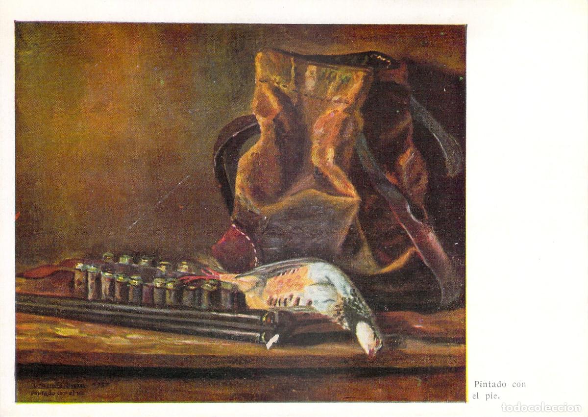 Postales: Postal de Bodeg&oacute;n por Manuel Parre&ntilde;o, obra pintada con el pie