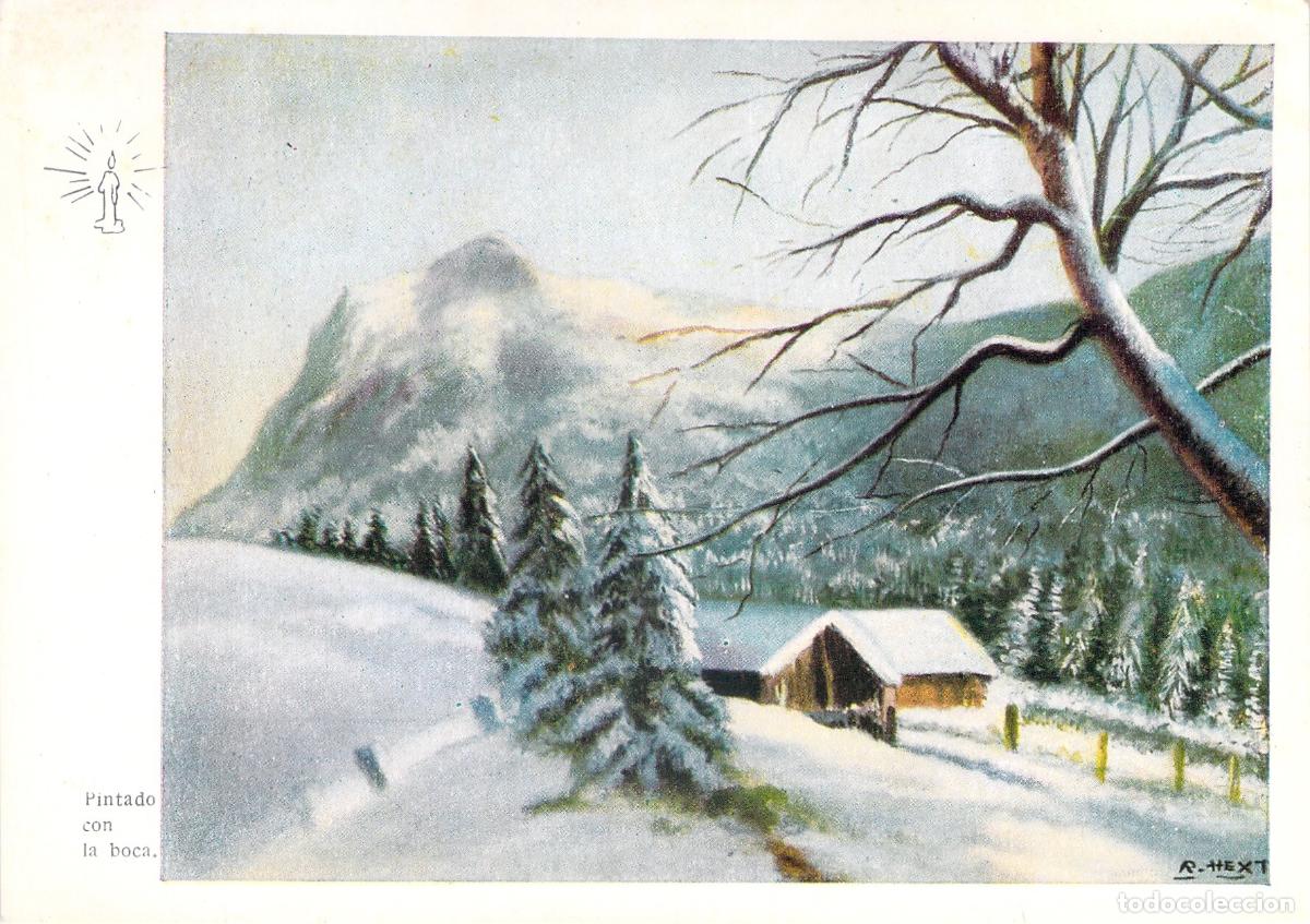 Postales: Postal de paisaje invernal pintado por R. Hext
