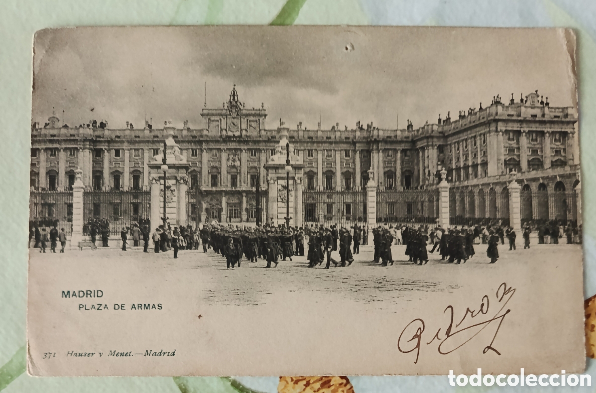 Postales: Madrid postal 9 X 13 ctms Plaza de armas a&ntilde;o 1905.