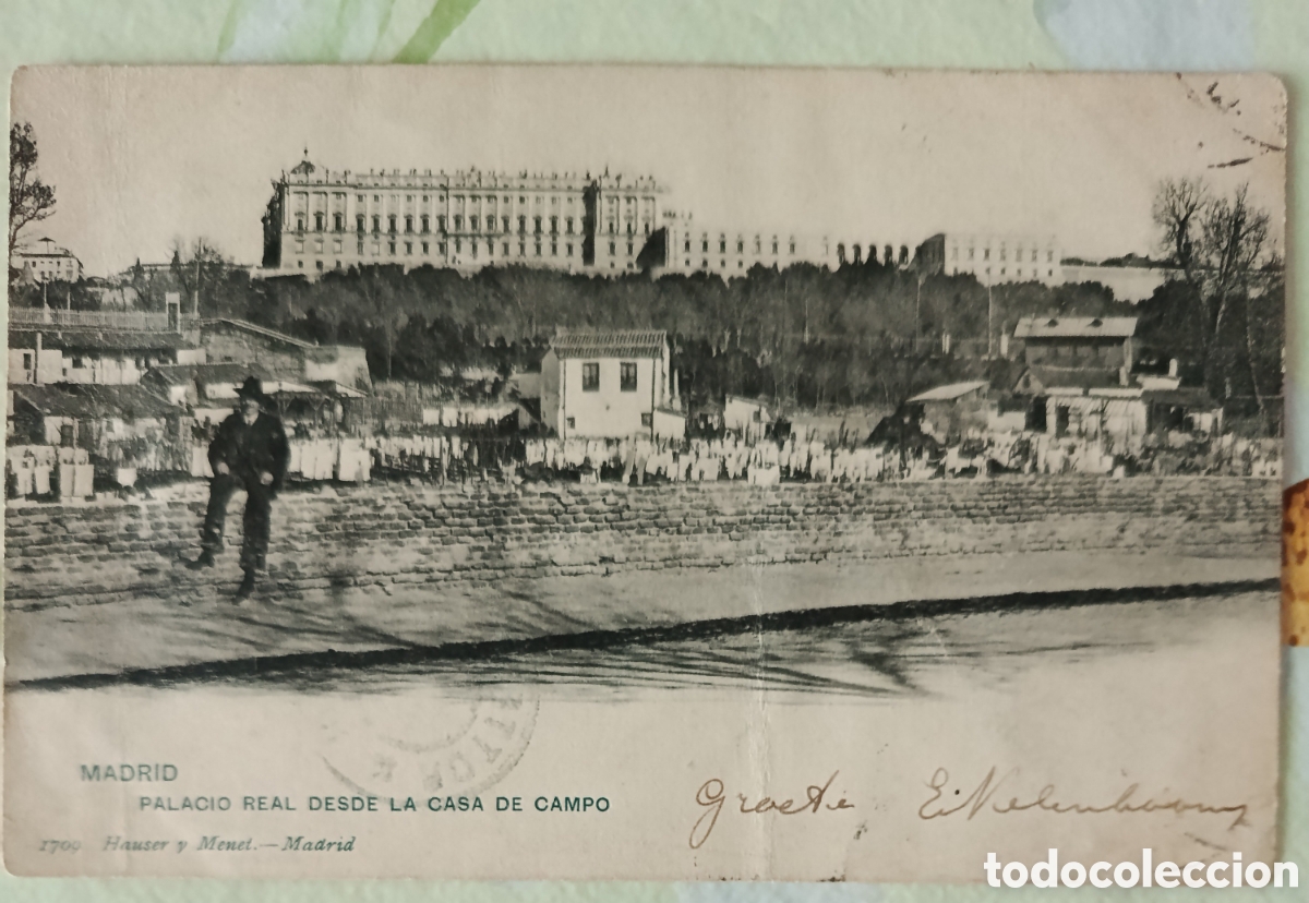 Postcards: Madrid postal Palacio Real desde la casa de campo a&ntilde;o 1905.