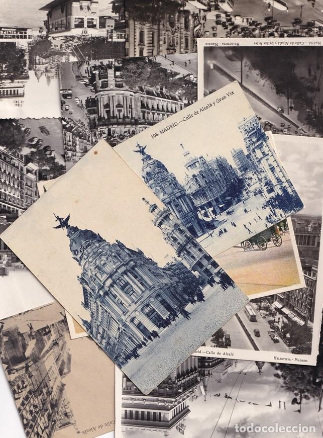Postais: 11 Postales de la Calle Alcal&aacute; en Madrid - Todas diferentes / Curiosa colecci&oacute;n