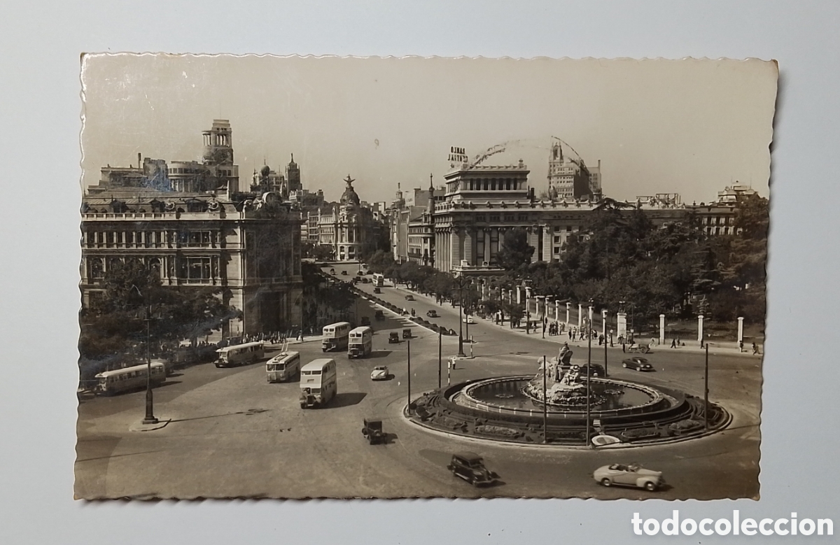 Postales: Postal Madrid La Cibeles y calle de Alcal&aacute;
