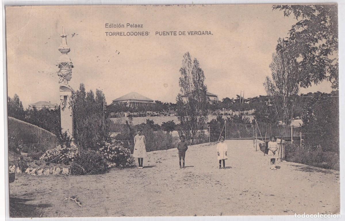 Postkarten: TORRELODONES (MADRID).- PUENTE DE VERGARA CIRCULADA A&Ntilde;OS 20 SELLO DESPRENDIDO
