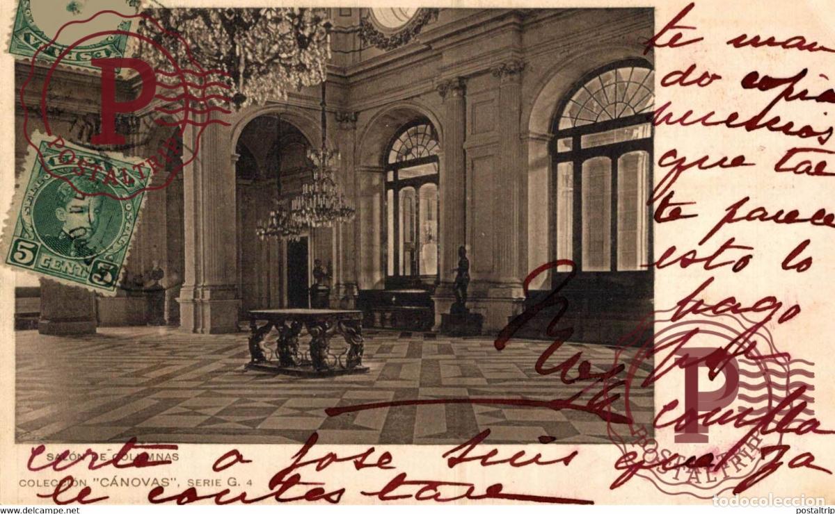 Cartes Postales: TARJETA POSTAL C&Aacute;NOVAS, SERIE G. N&ordm; 4. SALON DE COLUMNAS.
