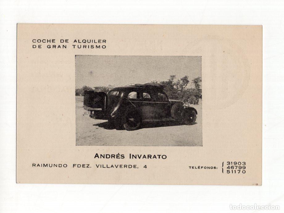 Postales: TALLERES LA ESPA&Ntilde;A MADRID GAS&Oacute;GENO AIR, ANDR&Eacute;S INVARATO, COCHE DE ALQUILER DE GRAN TURISMO.